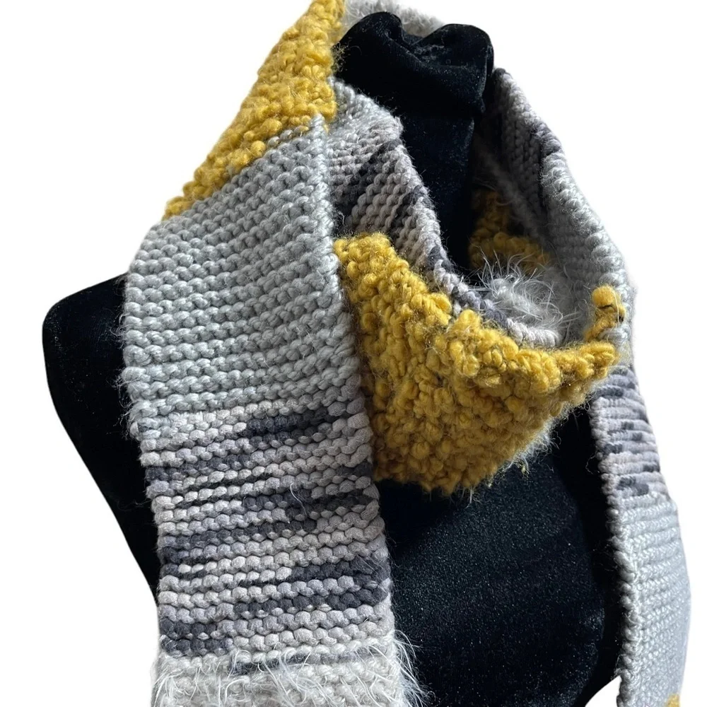 No Brand Mix Media Textured Long Scarf
